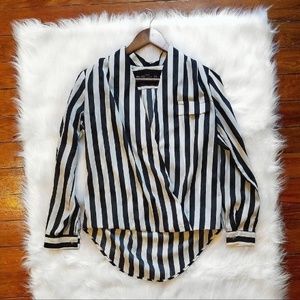 Black & White Striped Zara Blouse